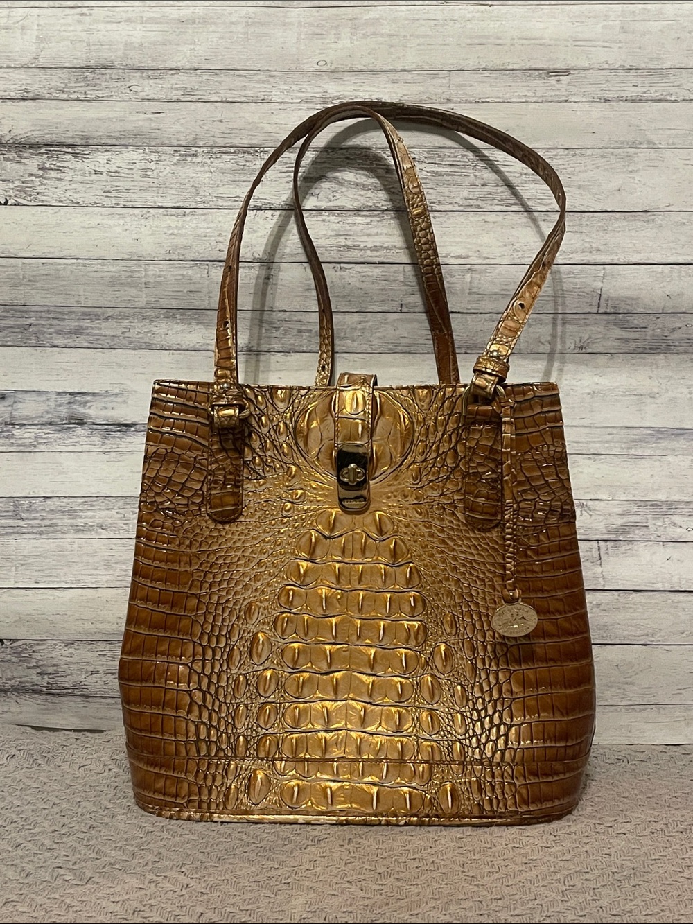 Brahmin Fiora Honey Driftwood Melbourne Bucket Bag